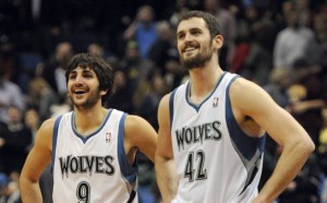 Kevin Love and Ricky Rubio