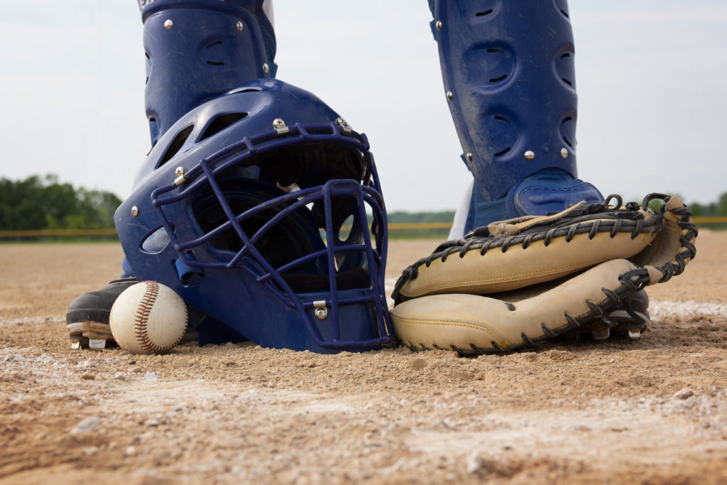 Blue and White Men's baseball catcher's gear - The Bank