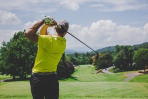 man playing golf