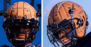 illini red grange leather helmets