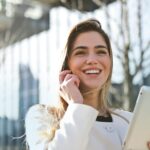 woman and tablet